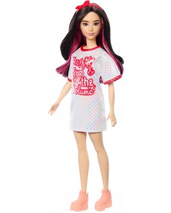 Кукла Barbie Fashionistas 214 - С бяло-червена тениска